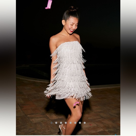 BHLDN Dresses & Skirts - BHLDN Arabella Strapless Sequin Fringe Mini Dress new with tags sold out 2